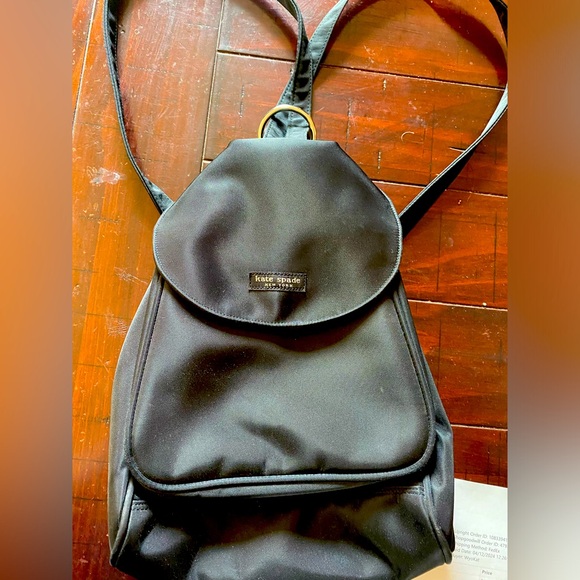 kate spade Handbags - Kate Spade nylon black backpack or shoulder bag. Silver hardware. Medium size